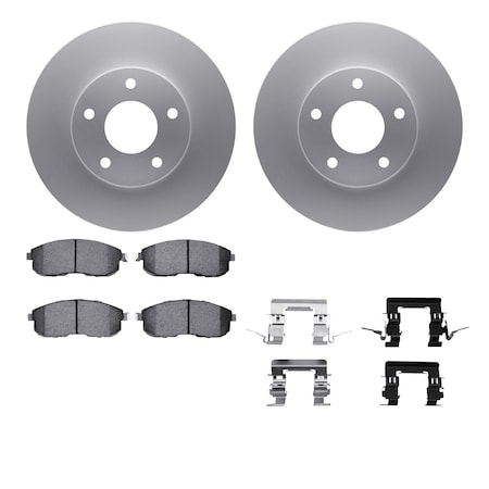 Dynamic Friction Co DFC GEOSPEC Coated Rotors with 5000 Brake Pads - Ceramic and Hardware 4512-67088