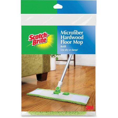 Scotch-Brite Hardwood Floor Dust Mop Refill, Green, Microfiber M-005-R