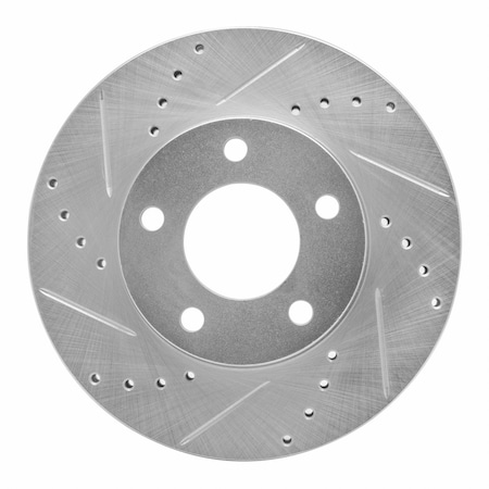 Dynamic Friction Co DFC Brake Rotor - Drilled and Slotted - Silver 631-54177L