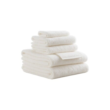 Homeroots Set of Six Ivory Cotton Quick Dry Terry Cloth Towels, 6PK 700331