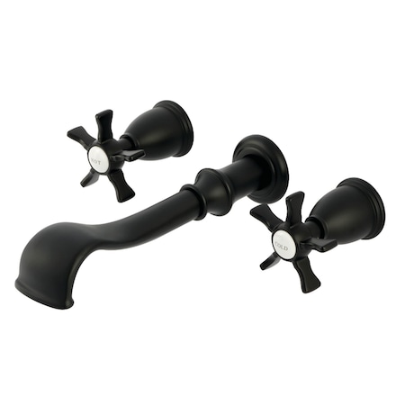 Kingston Brass Two-Handle Wall Mount Tub Faucet, Matte Black KS5020NX