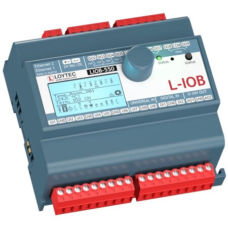 Loytec BACnet IP IO Module 8UI 2 DI 2AO 8DO LIOB-550