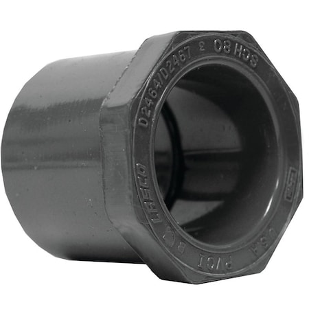 Genova LASCO 837101BC Reducing Bushing, 34 x 12 in, Spigot x Slip, PVC, SCH 80 Schedule 837101-BC