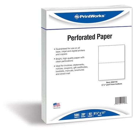 Printworks Professional PrePerforated Paper for Statements, Tax Forms, Bulletins, 500PK PRB04116