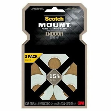 Scotch -Mount 1''x55'' Indoor Double-Sided Mounting Tape, 3PK 214H-3PK-DC