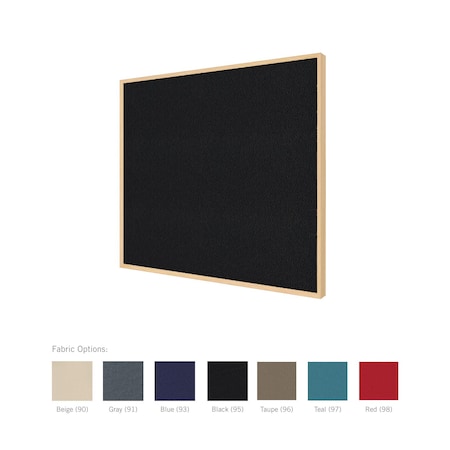 Ghent Impression Fabric Bulletin Board, Maple Modern Frame, 4'H x 4'W, Teal IMM44MPF97