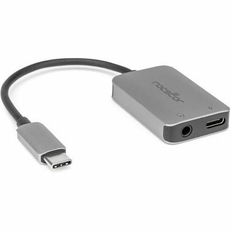 Rocstor PREMIUM USB C TO HI RES 3.5MM AUDIO WITH 100W POWER DELIVERY (PD) ADAPTER - SUPP Y10A331-S1