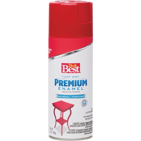 Do It Best Premium Enamel 12 Oz. Gloss Spray Paint Red 203465D