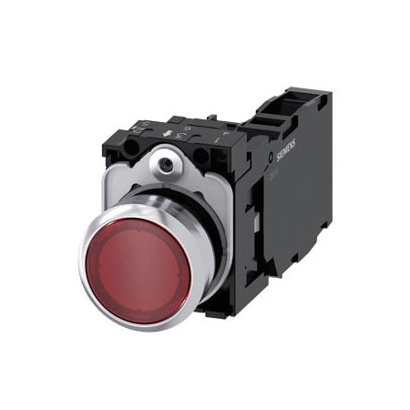 Siemens Illuminated pushbutton, 22 mm, round, metal, shiny, red, pushbutton 3SU1156-0AB20-1FA0