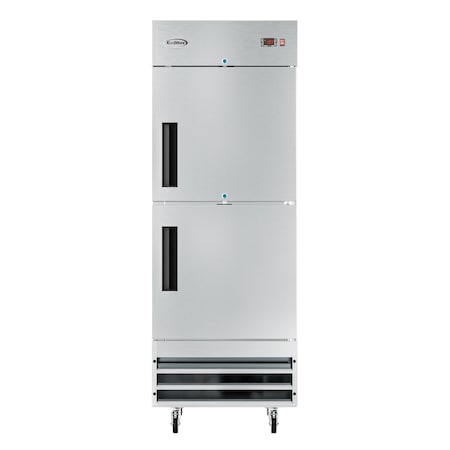 Koolmore 29 in. Commercial Stainless Steel Solid Half Door Reach-In Freezer 23 cu. ft. RIF-1D-SSHD