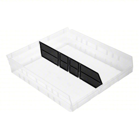 Quantum Storage Systems Plastic Long Bin Dividers, Black, 16 in L, 4 in H, 6 PK LDSB122
