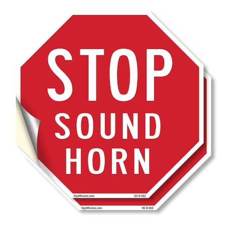 Signmission Stop Sound Horn, 18 inch X 18 inch, Vinyl Decal, 2PK OC-D-2PACK-18-12