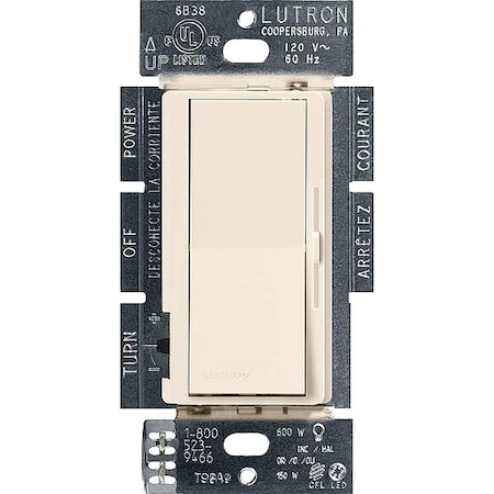 Lutron Dimmers, Diva, CFL/LED, Light Almond DVCL-153P-LA