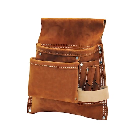 Heritage Leather Professional Split Leather Nail And Tool Bag, Right Hand, 5-Pocket 423Rsp