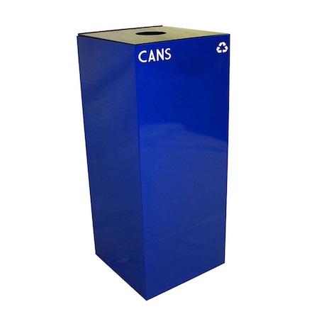 Pinpoint 36 Gallon Indoor Recycling Container With Round Opening, Blue PI609607
