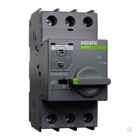 Noark Thermal-magnetic Manual Motor Starter - Ex9S32 - 6-10A setting - class 10 - rotary handle operation EX9S32A10A