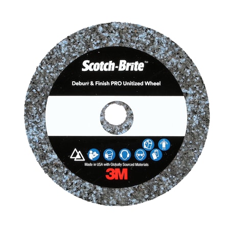 Scotch-Brite Deburr and Finish Pro Unitized Wheel, 9C Extra Coarse+, 2 in x 1/4 in x 1/4 in, 60PK DP-UW
