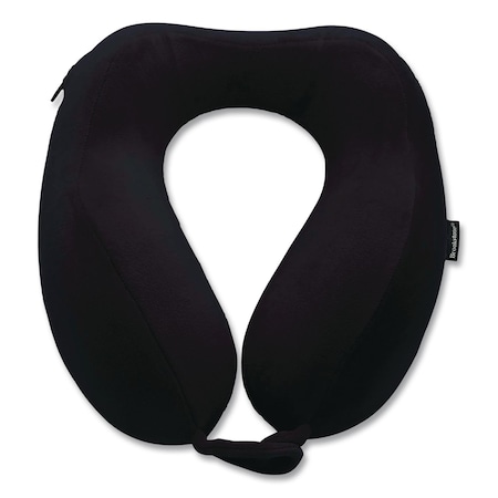 Brookstone Memory Foam Fabric Travel Pillow, One Size Fits Most, 9.84 x 5.5 x 11, Black BNPM0001