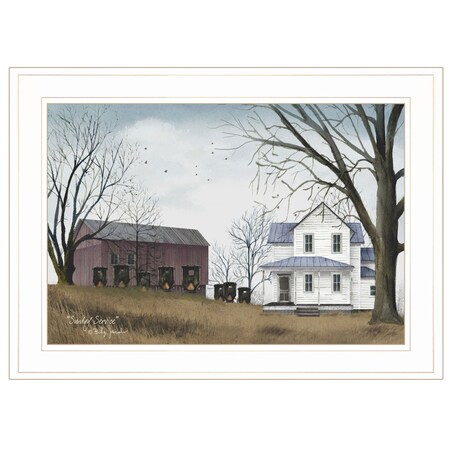 Homeroots Sunday Service 1 White Framed Print Wall Art 404597