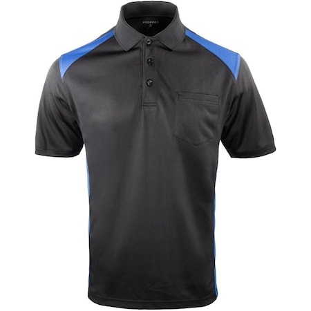 Propper Midweight Colorblock Pocket Men's Polo, Black/Cobalt, 3X-Large F5344