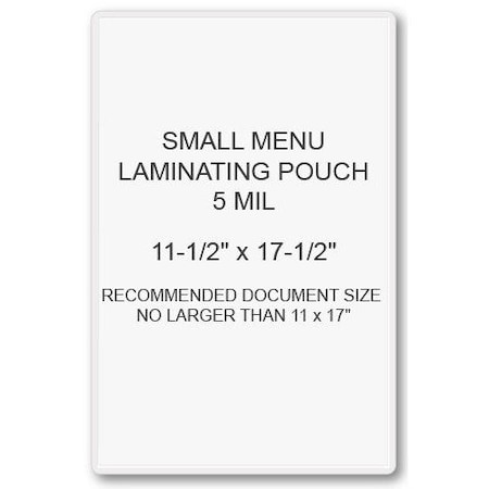 Sircle SircleLam Small Menu Size Pouches- 5 mil, 100PK SMENU-05