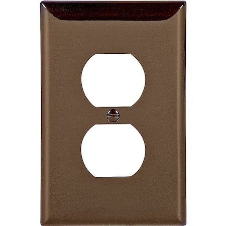 Eaton Wiring Devices Duplex and Single Receptacle Wallplate, 4-7/8 in L, 3-1/8 in W, 1 -Gang, Polycarbonate PJ8B