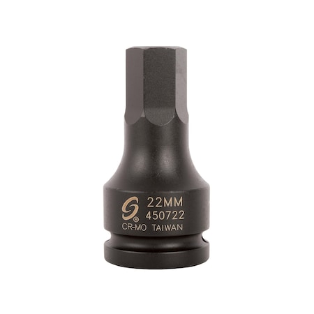 Sunex 3/4 in Drive 22Mm Hex Driver Impact Socket 450722
