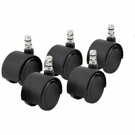 Zoro Select Twin Wheel Swivel Caster, Polyurethane, 110 lb, PK5 64328