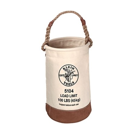 Klein Tools Canvas Bucket with Leather Bottom, 12-Inch 5104