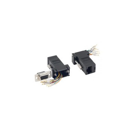 Cable Wholesale Modular Adapter, Black, DB9 Female to RJ45 Jack 31D1-1741BK