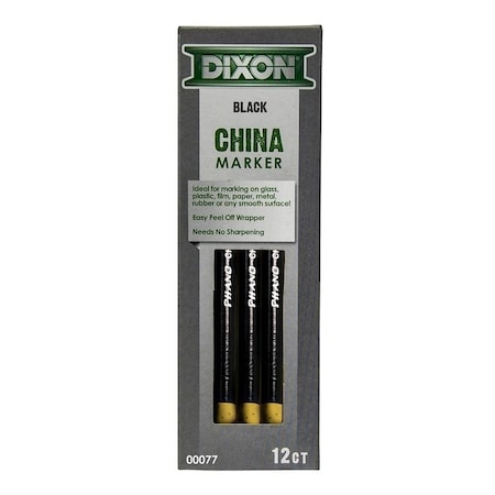 Dixon Ticonderoga DIXON TICONDEROGA 000 China Marker, Black, 7 in L 77