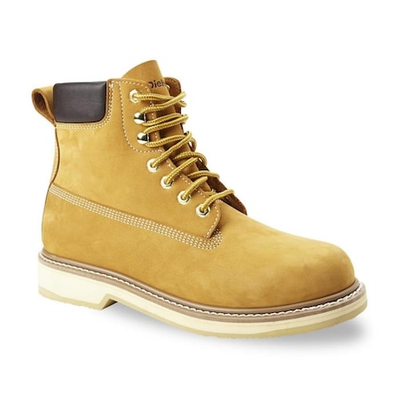 Handpoint Mens 6 in Soft Toe Nubuck Leather Work Boots-Slip Resistant, EH Rated, Wheat, 7.5 84101EE-7.5