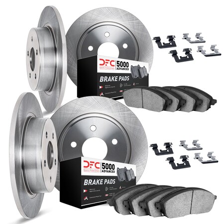 Dynamic Friction Co DFC Rotors with 5000 Advanced Brake Pads includes Hardware 6514-74335