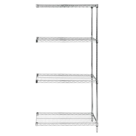 Quantum Storage Systems WIRE 4 SHELF ADD-ON KIT STAINLESS 74in AD74-1260S