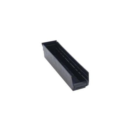 Quantum Storage Systems Shelf Storage Bin, Polypropylene/Polyethylene, Black, 4 in H, 17 7/8 in W, 4 in L QSB103BR