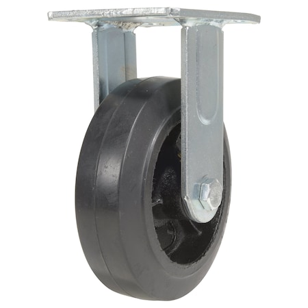 Vestil Rubber Rigid Caster 6 In. Diameter 2 In. Width 507 Lb. Capacity Black CST-VE-6X2MR-R