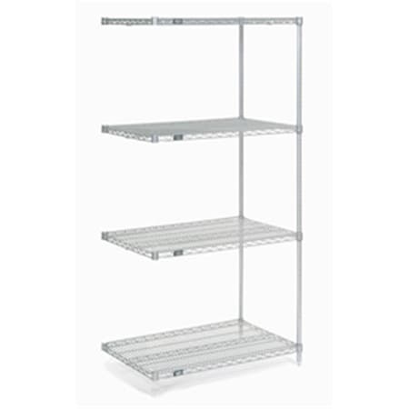 Nexel Poly-Z-Brite Wire Shelving Add-On - 30 x 21 x 74 in. - Clear 189333
