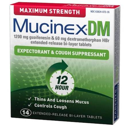 Rb Health Mucinex DM Max Strength, 1200mg/60mg, 14PK 63824007235