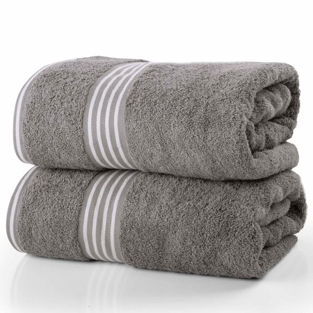 Lavish Home Bath Towels 2PC 100% Cotton Towel Set Extra Large Quick Drying Bath Towels Absorbent Bath Sheets 67-0022-SBS
