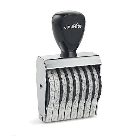 Justrite Numbering Stamp, NBR, 3 in Overall L 049057
