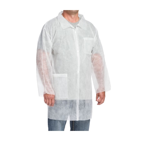 Pip Standard Weight 20GSM SBP Lab Coat, 2 pockets, 30PK 3514/M