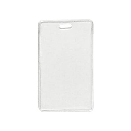 Brady Vertical Top-Load Proximity Card Badge Holder with Slot - 3" x 4" - Vinyl - 100 / Pack - Clear 1840-5050
