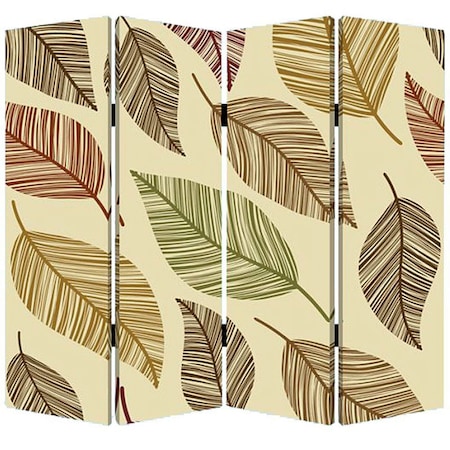 Homeroots 84" Brown Canvas Folding Four Panel Screen Room Divider 274628