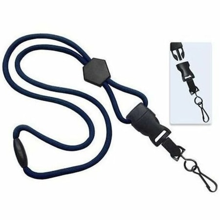 Brady LANYARD STANDARD, NAVY, 1/4in, POLYPROPYLENE ROUND MATERIAL, DIAMOND SLIDER, NEW DTACH SWIVEL HOOK 2135-4503