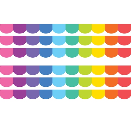 Teacher Created Resources Colorful Scalloped Die-Cut Border Trim, 35 Feet Per Pack, 6PK TCR3950