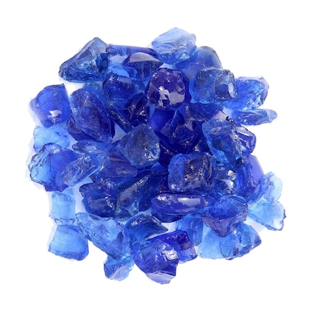 Homeroots Blue Round Reflective Fire Pit Glass 479095