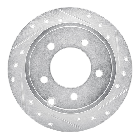Dynamic Friction Co DFC Brake Rotor - Drilled and Slotted - Silver 631-39022R