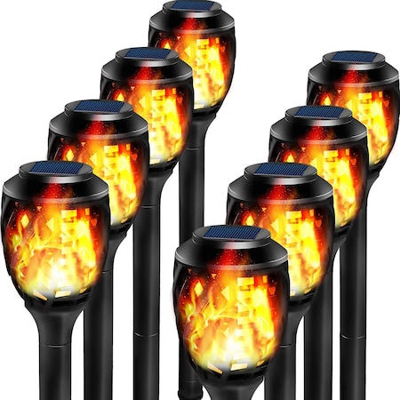 Wrightmaster 8 -Pack Black Solar LED Outdoor Path Light ZR-000.001