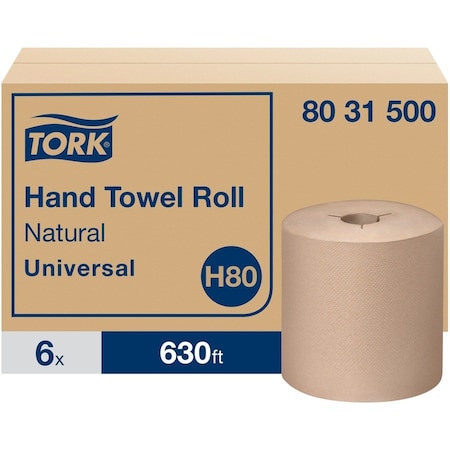 Tork Hardwound Paper Towels, 1 Ply, 756 Sheets, 630 ft, Natural 8031500