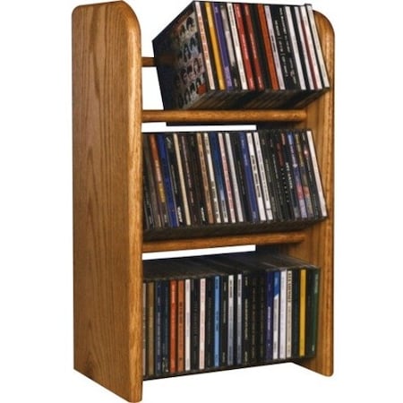 Wood Shed 304 Solid Oak 3 Row Dowel CD Rack 304